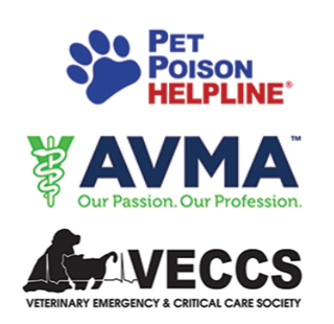 Pet Poison Helpline, AVMA, VECCS logo